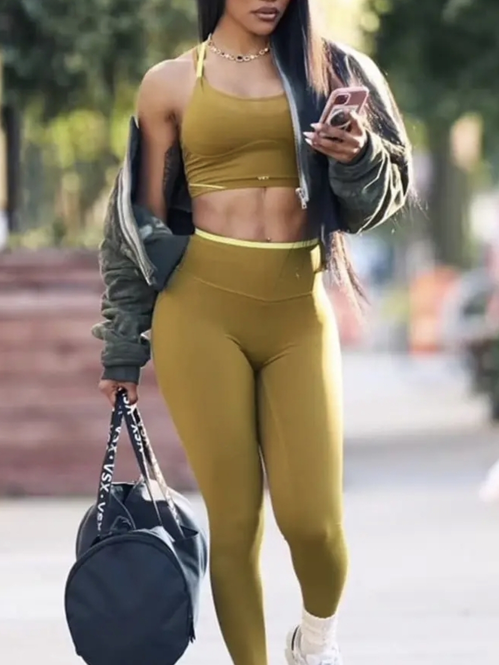 VSX Olive Green High-Waist Active Leggings